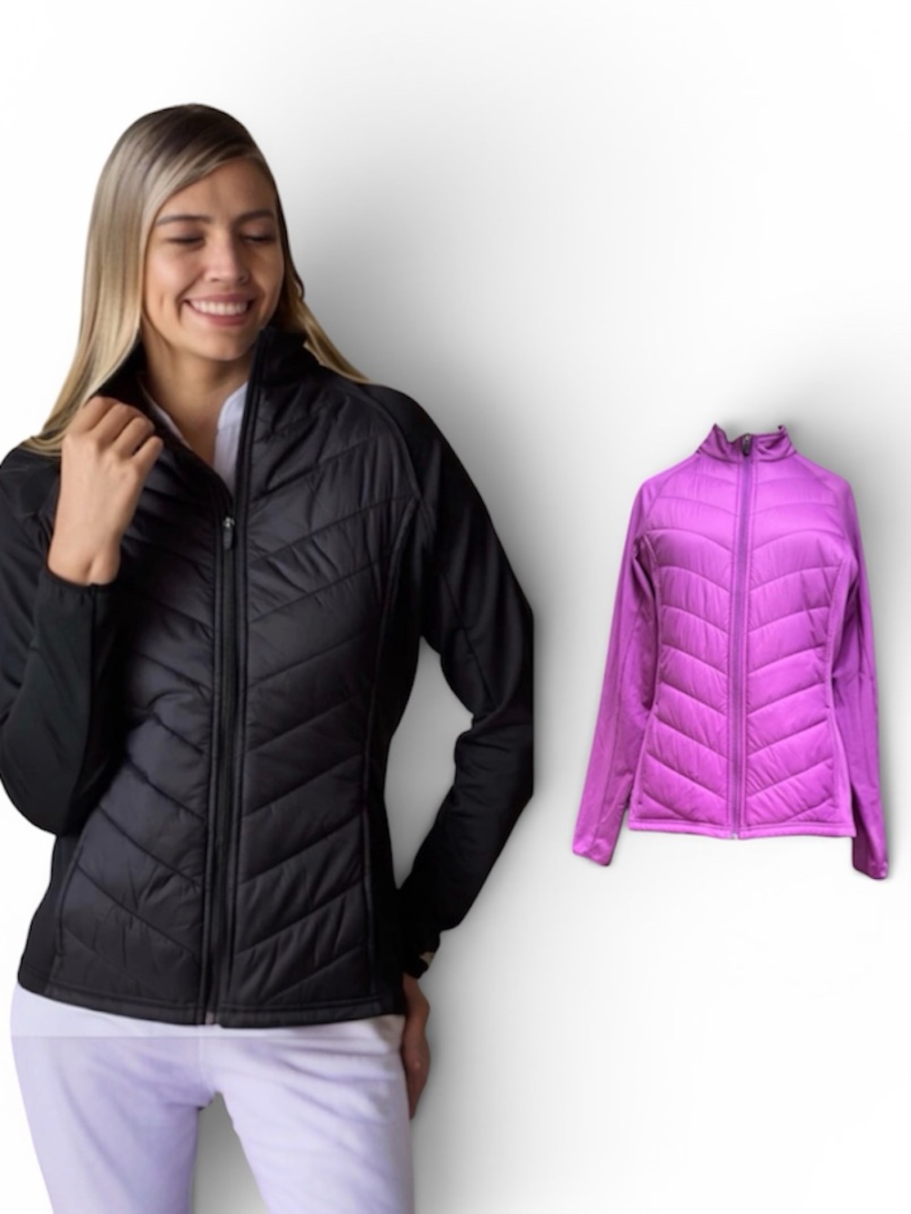 Straight Down Women's Nova Full Zip Hybrid Jacket in Purple Sz Medium